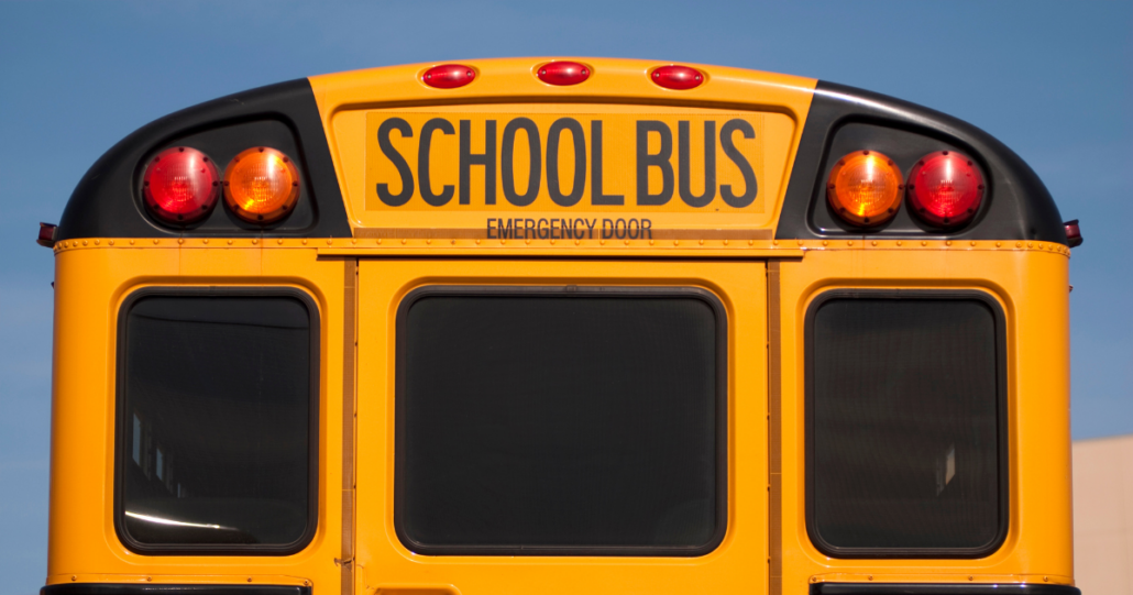 The back of a school bus, for a blog about schools in the White River School District.