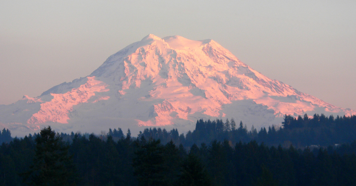 A view of Mt. Rainier, one of the beautiful views you can expect when living at West Hill, a Soundbuilt community. 