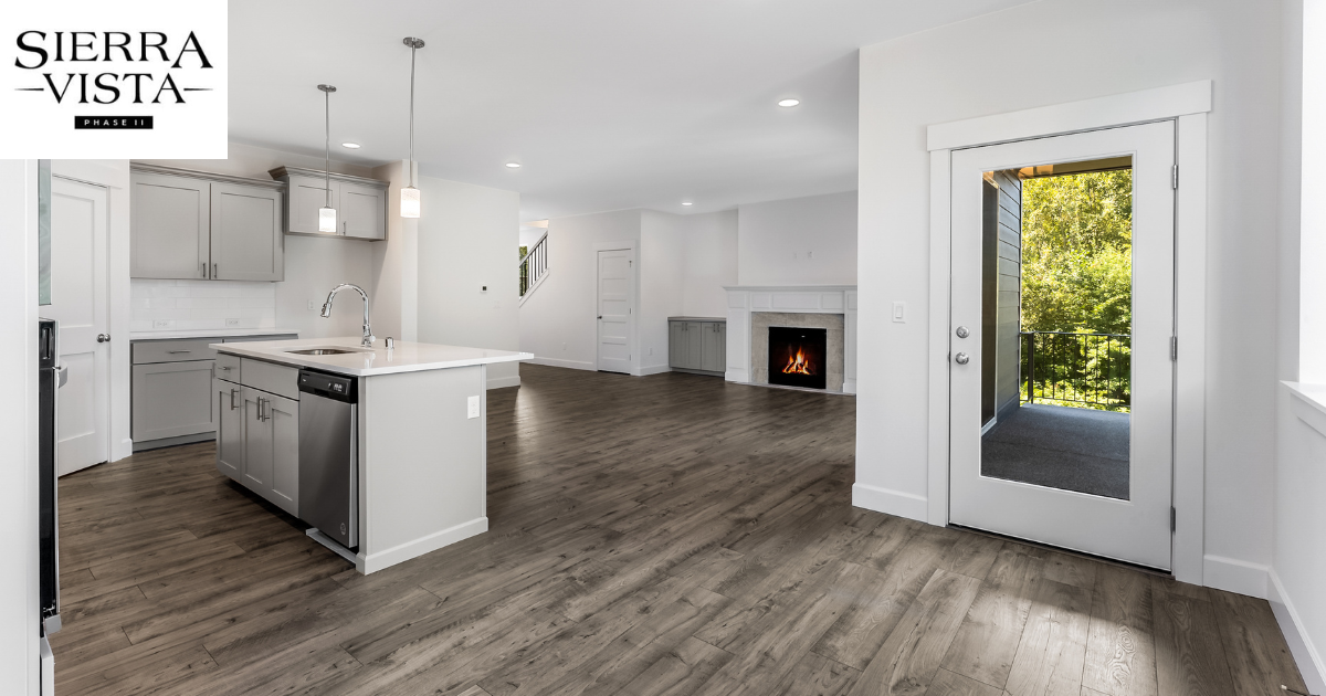 Soundbuilt Homes Sierra Vista new construction home living room interior shot, The Hemlock floor plan.