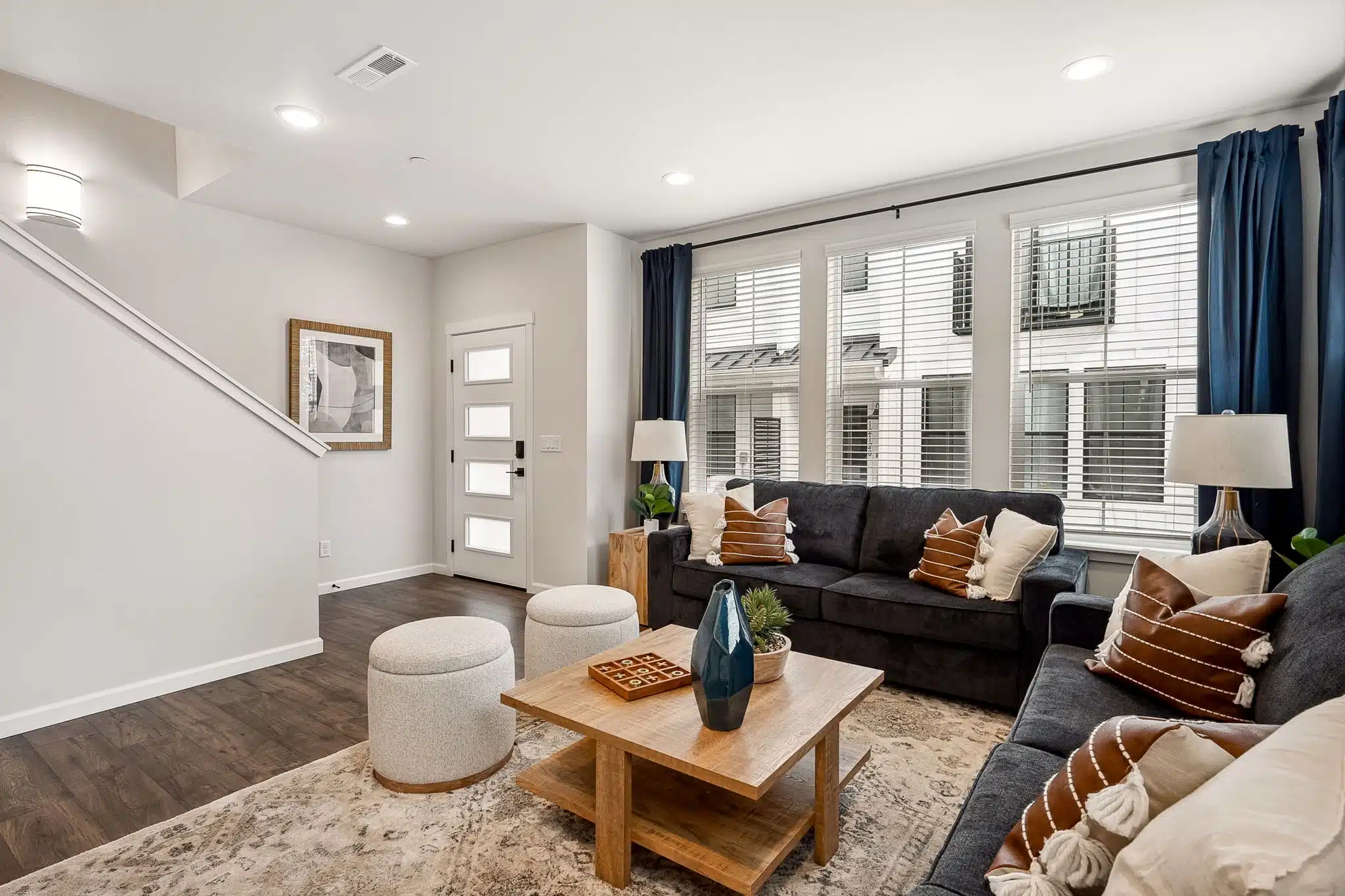 Entry way and living room of the Noble model at Shaw Heights.